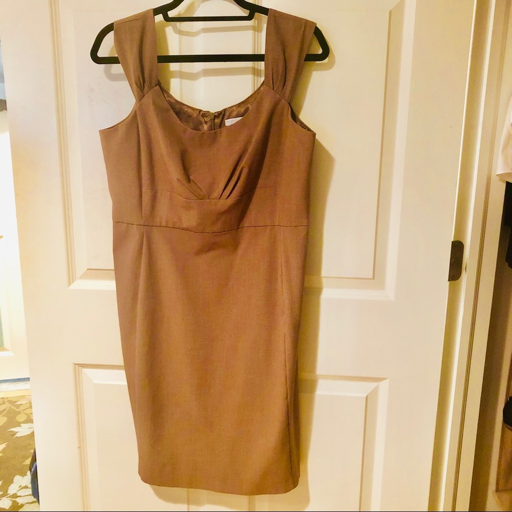 Khaki Colored Stretch Shift Dress
